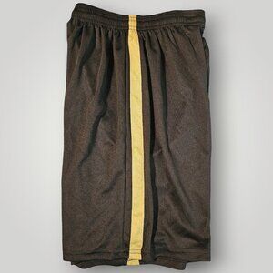 📦Soccer Shorts Women’s Small Black Gold Side Stripe 6" Inseam Elastic Waist